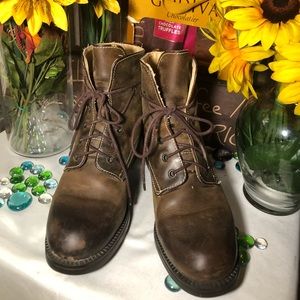 Brown Distressed Ankle Boots